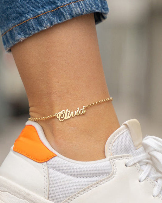 Custom Nameplate Foot Anklet